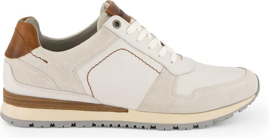 Travelin ' Welton Sportieve Leren Herensneaker Wit Leer