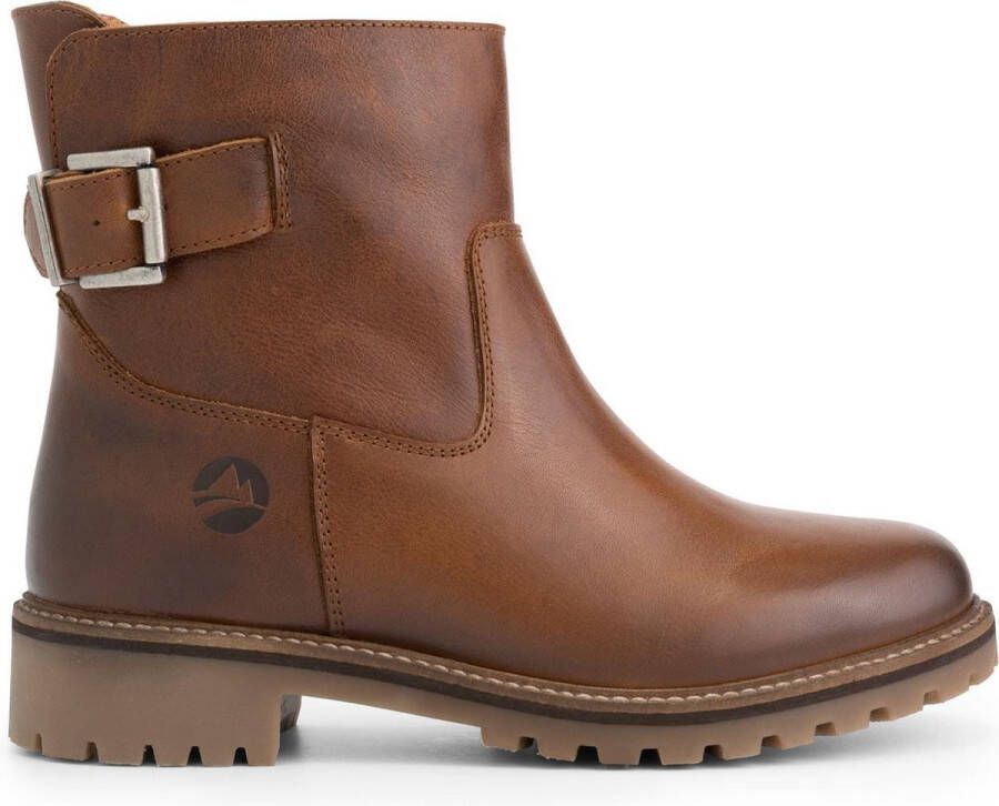 Travelin Dames Wol gevoerde boots Cognac Leer - Schoenen.nl