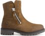 Travelin ' Venning Dames leren enkellaarsjes met rits Suede Leren boots Cognac leer - Thumbnail 2