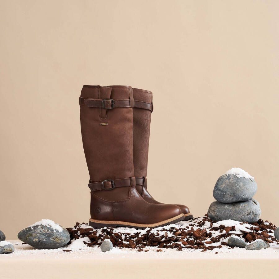 Travelin' Vertland dames outdoorlaarzen Waterdicht en Gevoerde wandellaars Donkerbruin leer