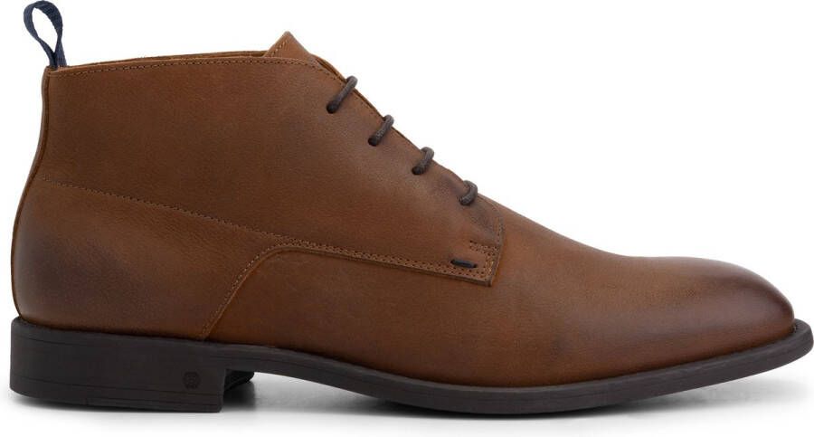 Travelin ' Watford nette leren halfhoge veterschoenen heren Cognac bruin leer