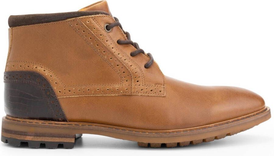 Travelin ' Welbourn Heren Veterschoenen Leren boots Cognac Leer