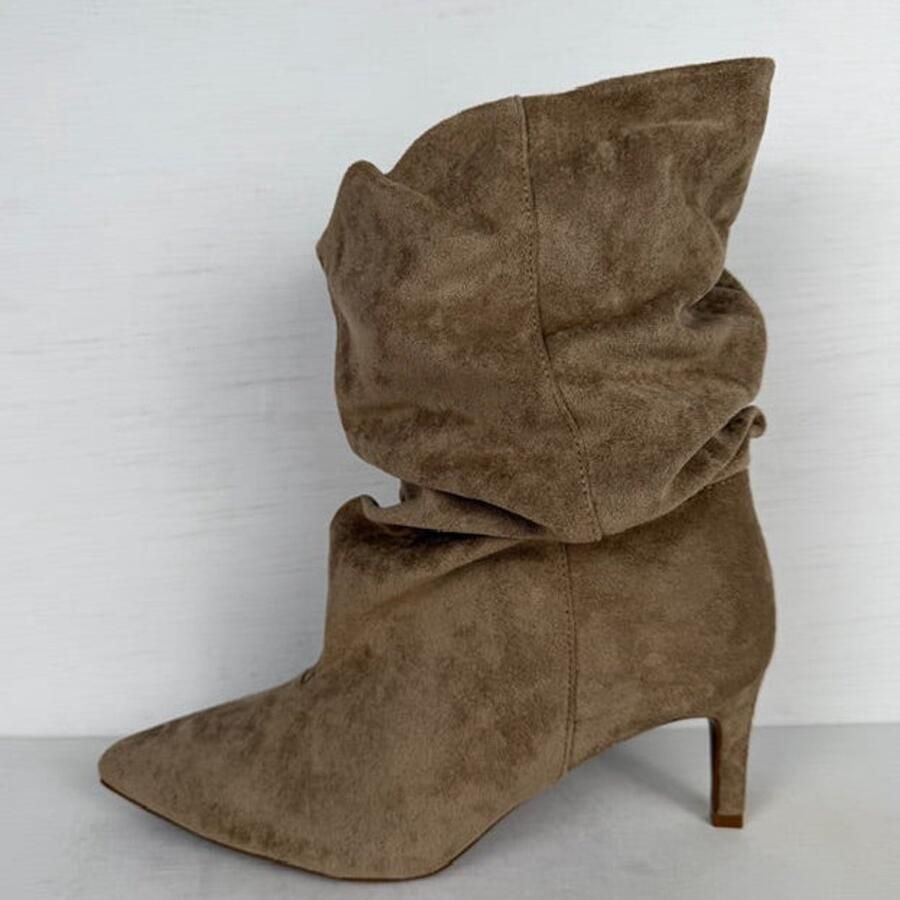 Trendy laarzen met slouchy design khaki - Foto 1