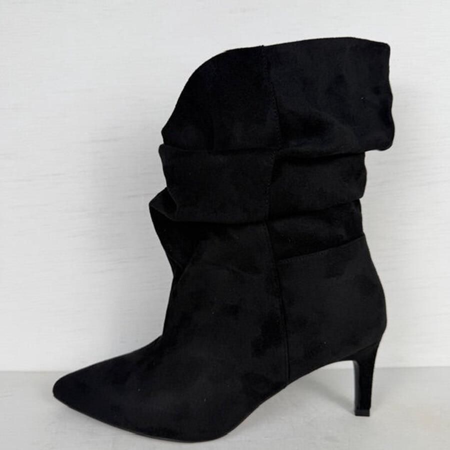 Trendy laarzen met slouchy design zwart