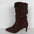 Trendy slouchy laarzen met naaldhakje bruin - Bruin