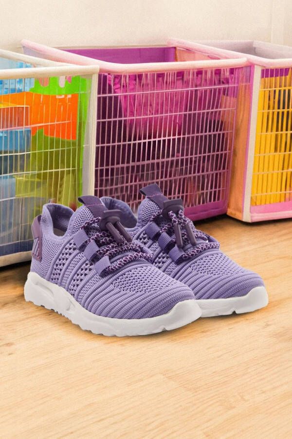 TRENDYOL SHOES Paarse Gebreide Verstelbare Veterschoenen Voor Grote Kleine Meisjes Takaw25Sn00054