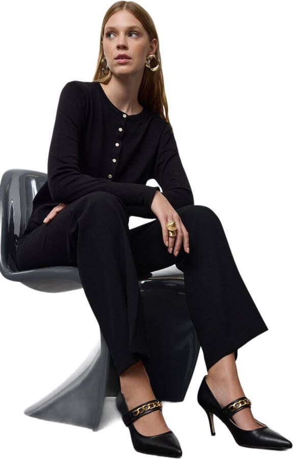 TRENDYOL SHOES Zwarte Dikke Ketting Puntige Neus Dames Klassieke Hak Schoenen Takaw25To00020