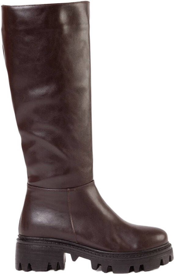 TRENDYOL SHOES Donkerbruine Dikke Zool Rits Dameslaarzen Takaw25Cz00005
