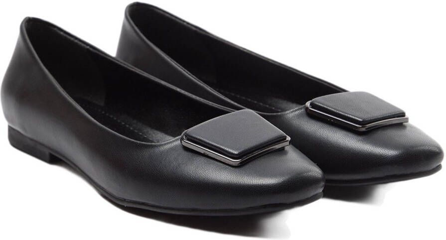 TRENDYOL SHOES Zwarte Gesp Gedetailleerde Lage Hak Dames Ballerina's Takaw25Be00006