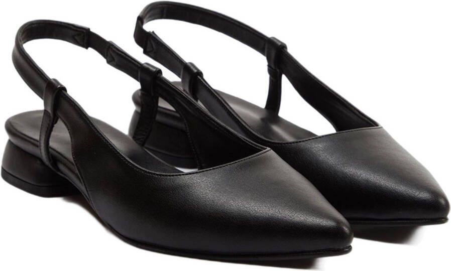 TRENDYOL SHOES Zwarte Open Rug Puntige Teen Ballerina's Voor Dames Belastingss24Be00006