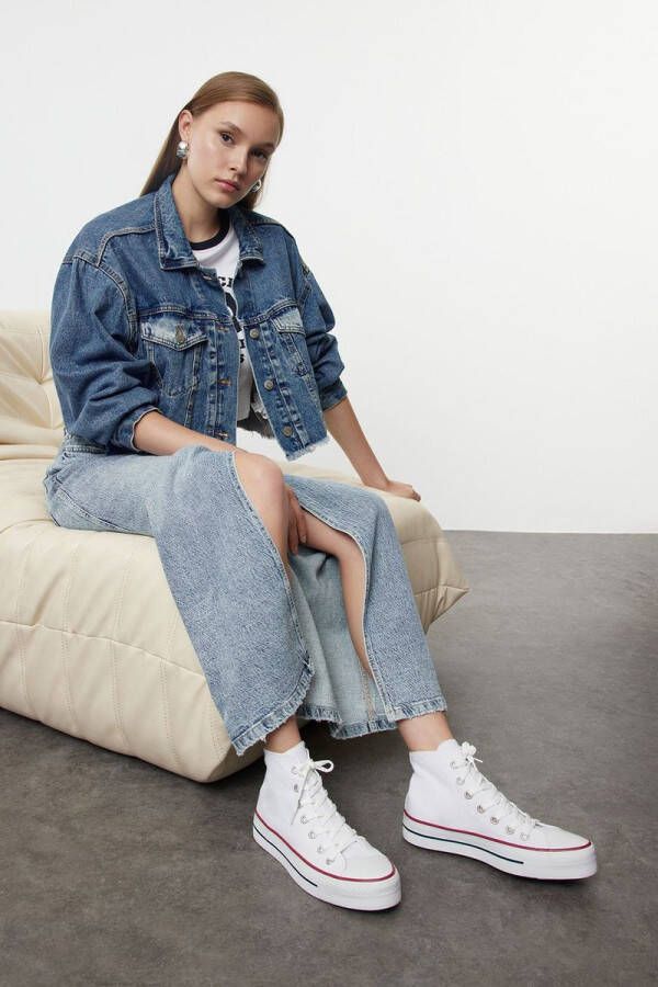 TRENDYOL Volwassenen Vrouwen Casual Dagelijks Direct sportschoenen Wit