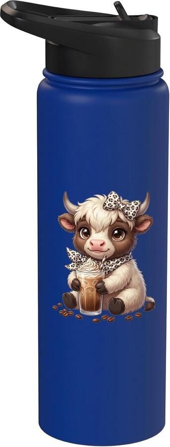 Trinkfles met Highland Cow voor IJs Koffie