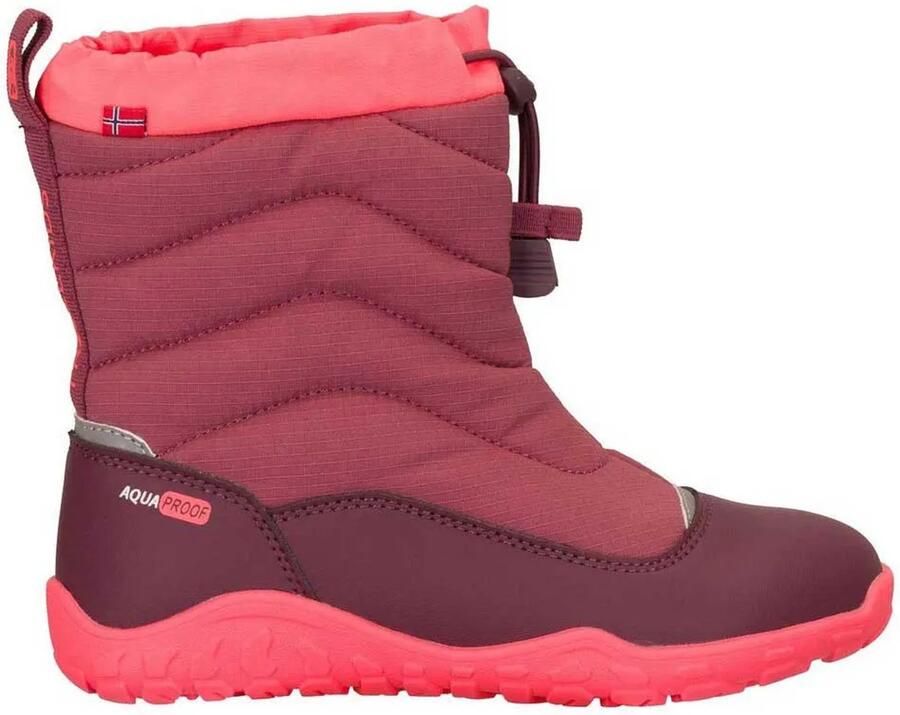 Trollkids Kid's Rosfjord Barefoot Winter Hiker Winterschoenen roze rood