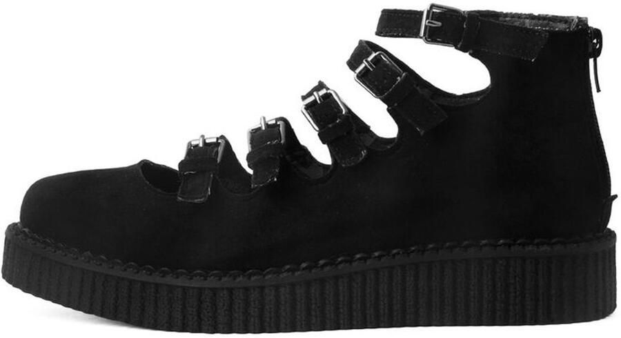T.u.k . Pointed Creeper Sandale 5 Buckle Dames Sandaal zwart