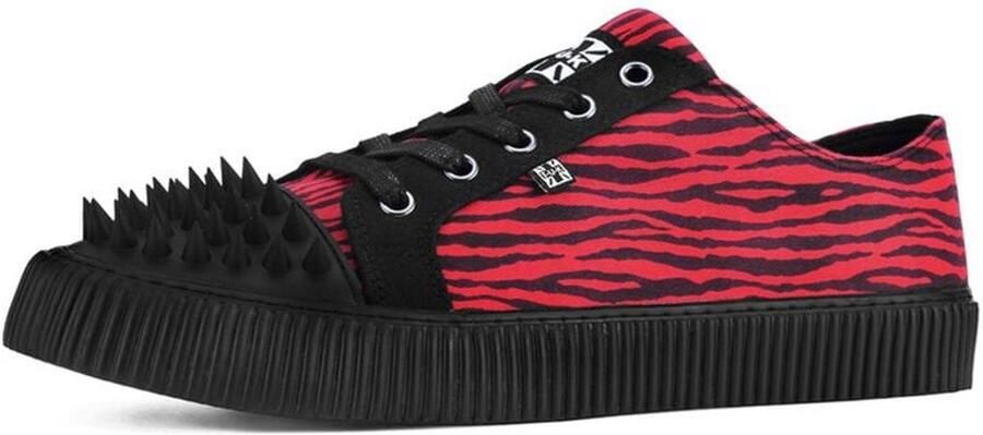 T.u.k . Ribbed Sneaker Black Red Canvas Unisex Sneakers rood zwart