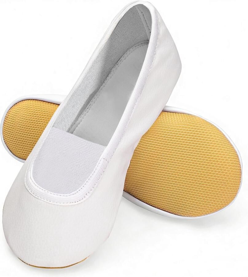 Turnschoenen voor en antislip Oxford-zool gymnastiekschoenen voor en 100% katoenen voering pantoffels leer gymschoenen met elastische schoenkraag voor