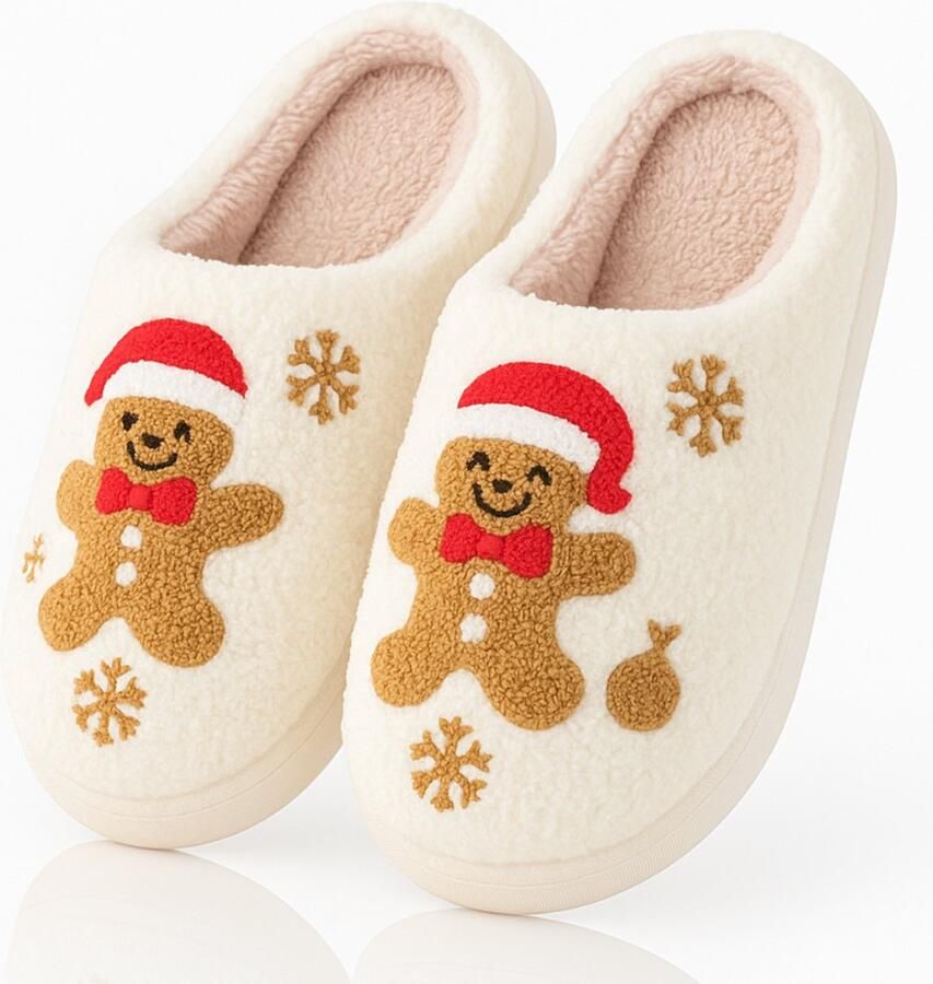 Twenty4seven Cookie Pantoffels Sloffen Kerst & Winter Kerstsloffen & Huisschoenen Wit