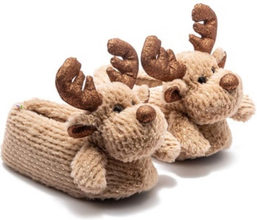 Twigy Berussa Dames Pluche Pantoffels Damesmode Dames Sloffen Pantoffels Dieren Hertenpatroon Hertenster