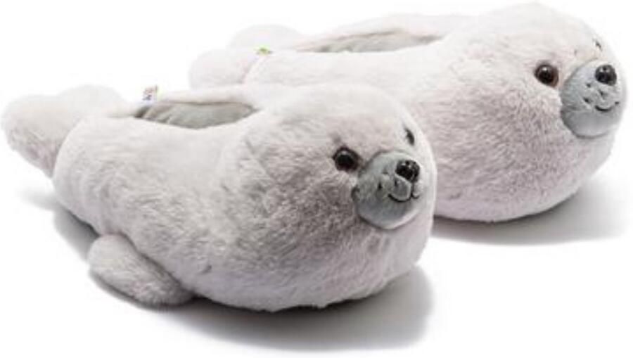 Twigy Berussa Foka Grijze Zeehond Dames Pantoffels Pluche Dieren Sloffen Warm & Antislip t m 41 Origineel Cadeautje