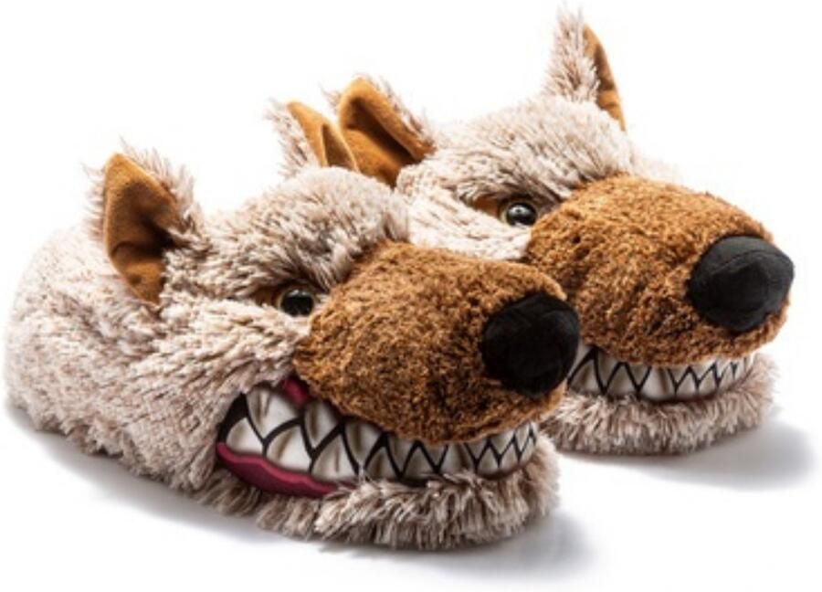 Twigy Berussa Heren Pluche Pantoffels Heren Pantoffels Duurzaam Antislip Sloffen Warme Zachte Zool Herenmode Wolf Patroon