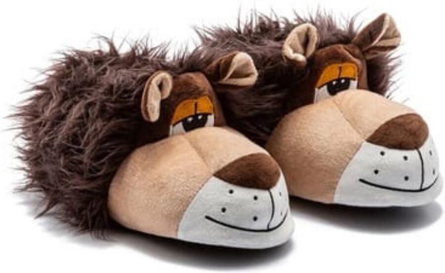 Twigy Berussa Heren Pluche Pantoffels Heren Pantoffels Duurzaam Antislip Sloffen Warme Zachte Zool Herenmode Leeuw Leeuwenpatroon