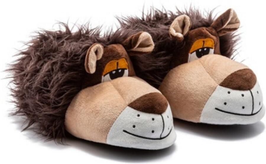 Twigy Berussa Heren Pluche Pantoffels Heren Pantoffels Duurzaam Antislip Sloffen Warme Zachte Zool Herenmode Leeuw Leeuwenpatroon