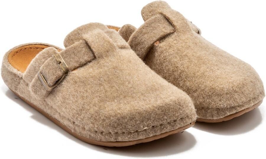 Twigy Berussa Tuana Unisex Huispantoffels Sloffen Warme Vilten Pantoffels met Gesp Anti Slip