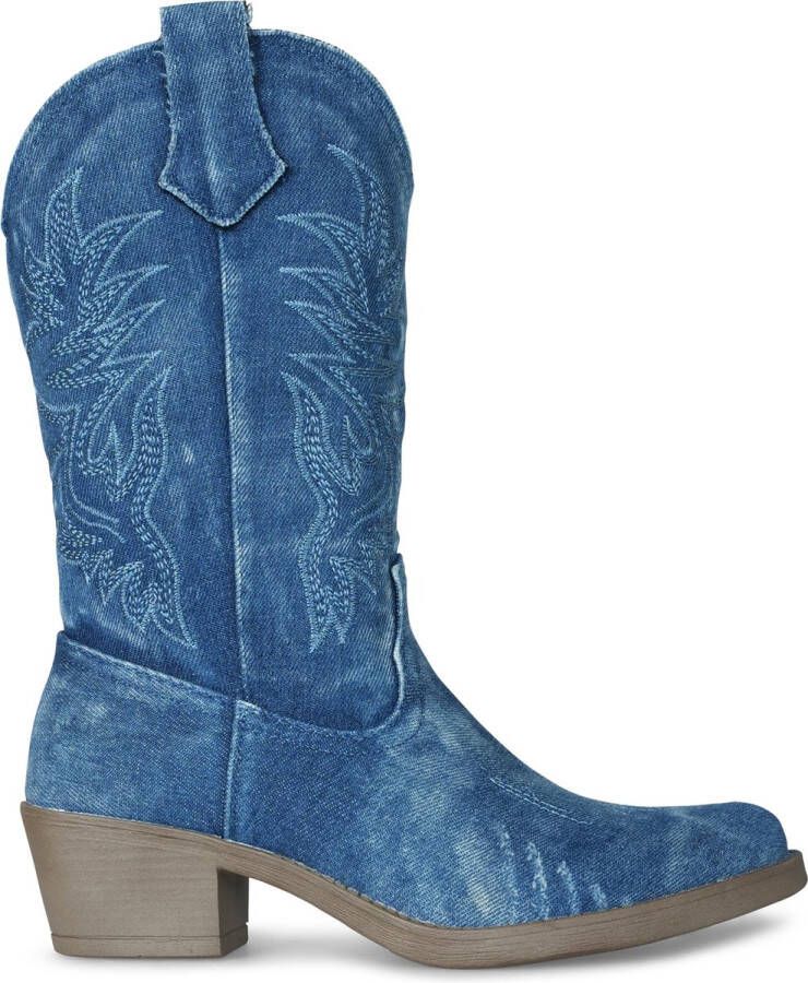 Twinkels Cowboy Boot Jeans Jentle Donkerblauw Cowboylaarzen Dames