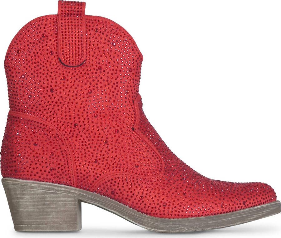 Cowboy Boot Strass Rood 39 Cowboylaarzen Dames Twinkels