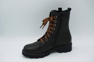 Twins 321675 Black biker boot bruine veter Kinderen(29 Kleur Zwart )