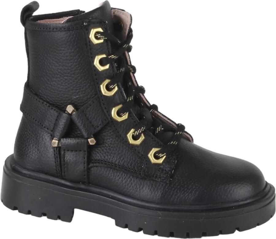 Twins 324626-589W2 meisjes veterboots zwart