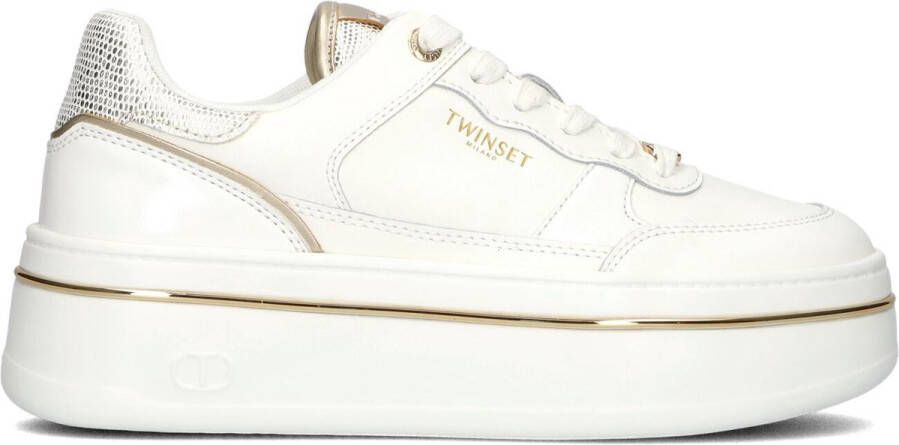 TWINSET MILANO Lage Sneakers Dames 251tcp014 Maat: 41 Materiaal: Leer Kleur: Wit