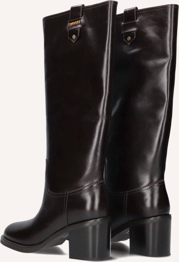TWINSET MILANO Hoge Laarzen Dames 252tcp080 Maat: 37 Materiaal: Leer Kleur: Bruin - Foto 2