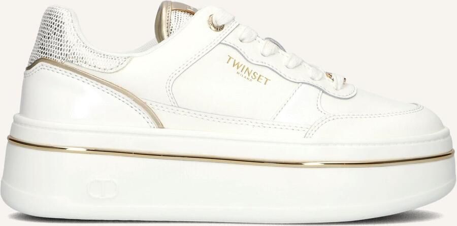 TWINSET MILANO Lage Sneakers Dames 251tcp014 Maat: 38 Materiaal: Leer Kleur: Wit