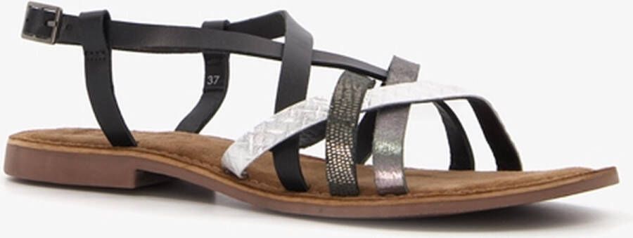 TwoDay dames sandalen zwart zilver