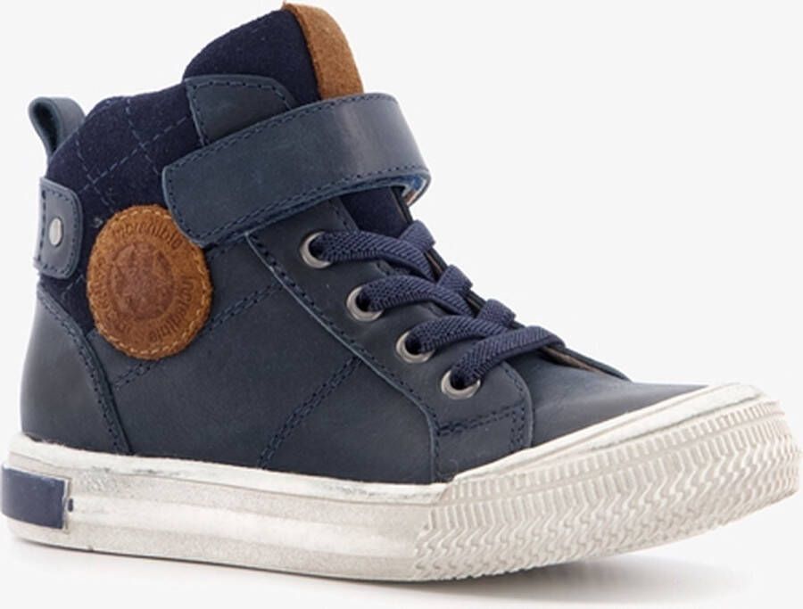 TwoDay hoge leren jongens sneakers Blauw Maat Uitneembare zool25