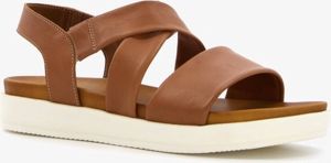 TwoDay leren dames sandalen Cognac Echt leer