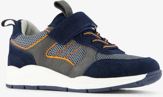 TwoDay leren jongens sneakers blauw oranje