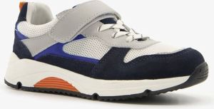 TwoDay leren jongens sneakers met oranje detail Blauw Echt leer