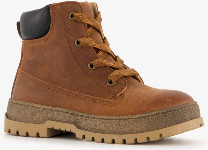 TwoDay leren jongens veterboots cognac bruin