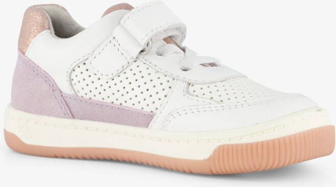 TwoDay leren meisjes sneaker wit pastelpaars