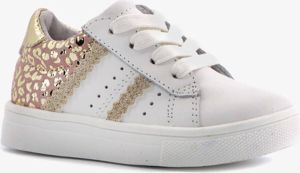 TwoDay leren meisjes sneakers met luipaardprint Wit Echt leer