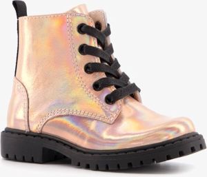 TwoDay leren meisjes veterboots Goud Echt leer Uitneembare zool