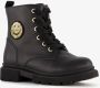 TwoDay leren meisjes veterboots zwart met smiley - Thumbnail 1