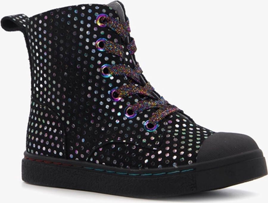 TwoDay leren meisjes veterschoenen met stippen Schoenen