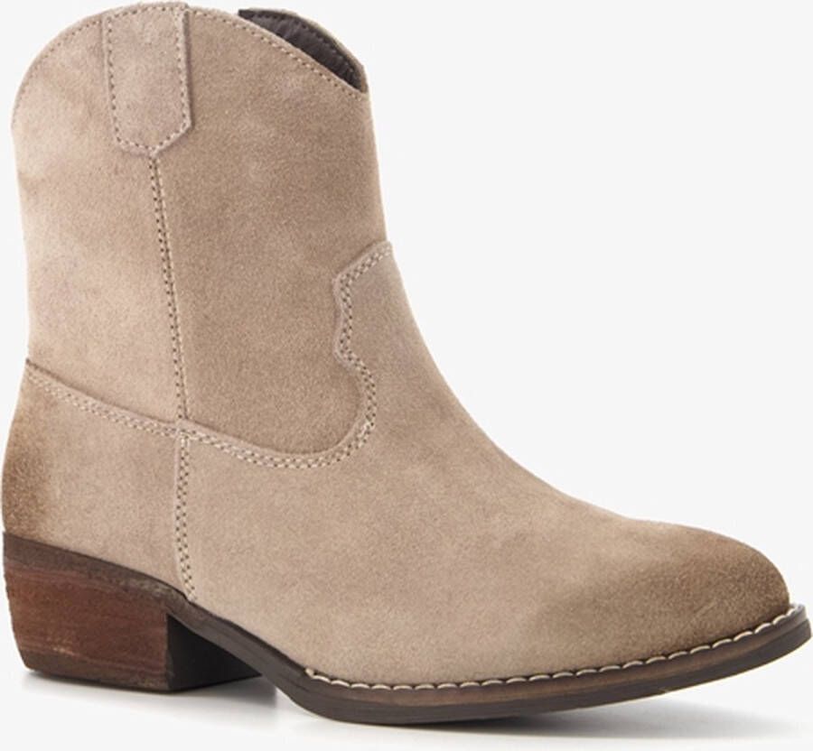 Beige enkellaarsjes lage 2025 hak
