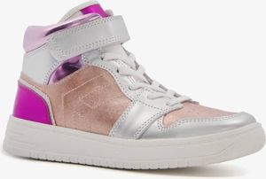 TwoDay meisjes sneakers met metallic details Roze Echt leer