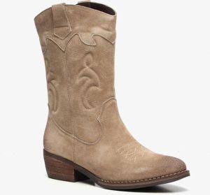 TwoDay suede cowboy western laarzen Beige Echt leer