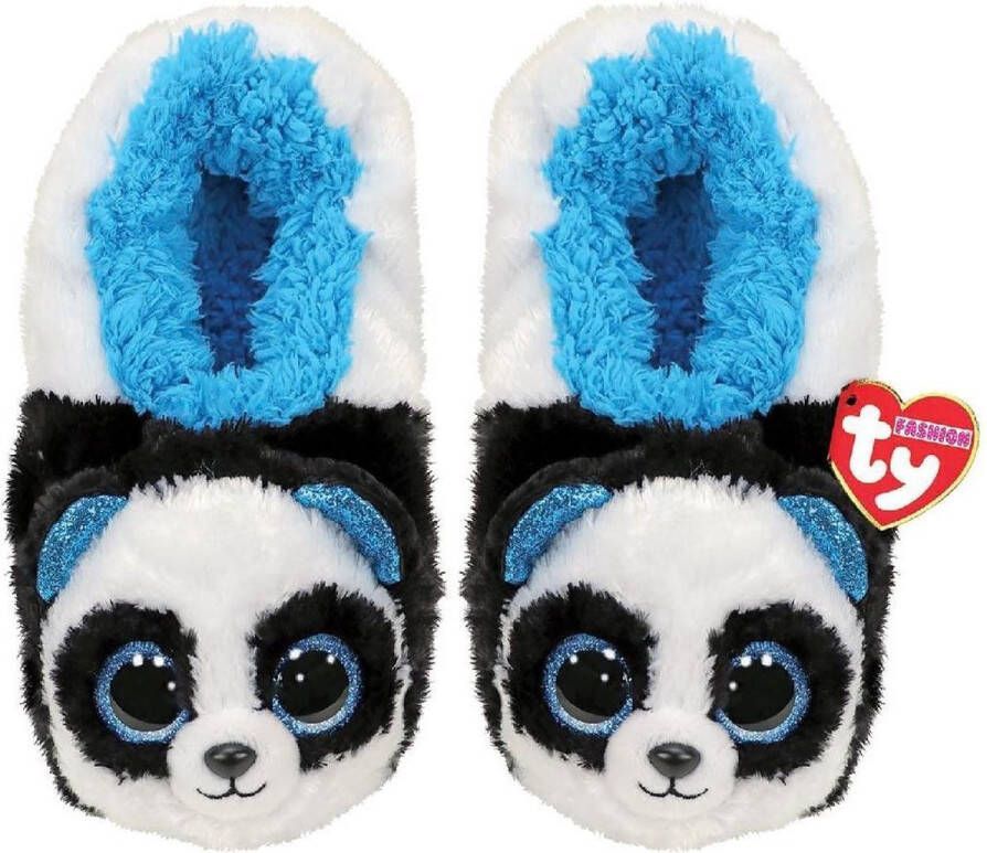 Ty Fashion Pantoffels Bamboo Panda Zwart wit blauw