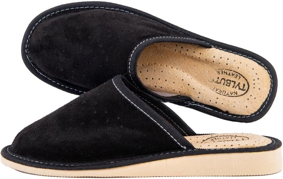 Tylbut Dames pantoffels zwart volledig leer
